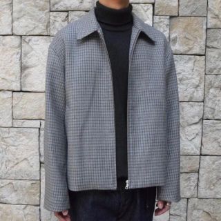 AURALEE DOUBLE FACE CHECK ZIP BLOUSON