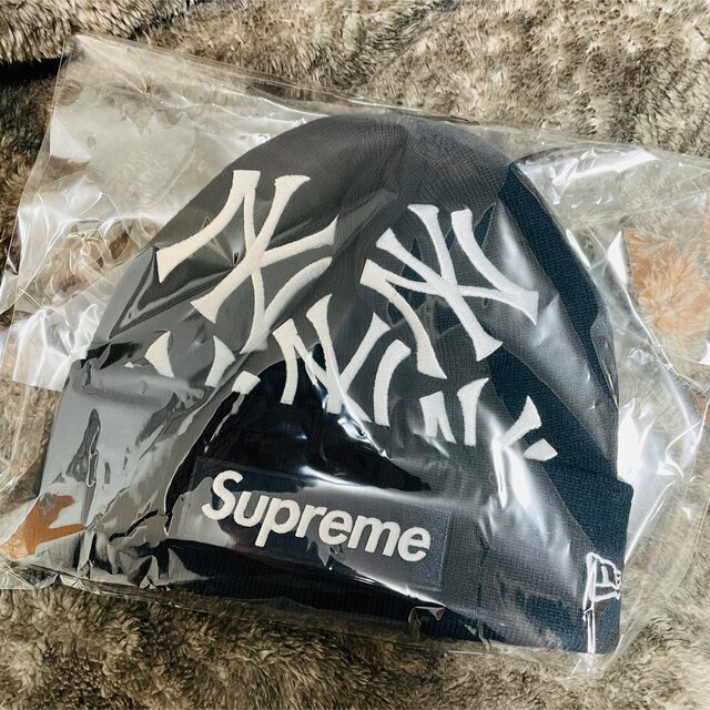 New era Supreme Yankees Box Logo Beanie帽子