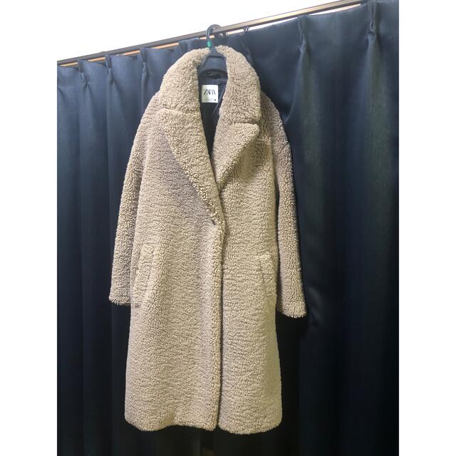 ZARA(ザラ)のZARAテディベアコート レディースのジャケット/アウター(ロングコート)の商品写真