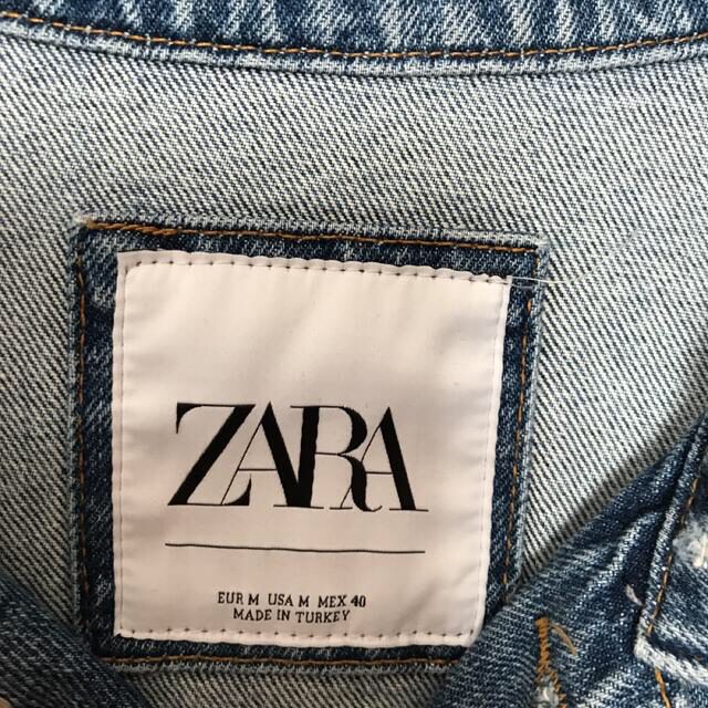 ZARA(ザラ)の【希少】ZARA♡ザラ♡デニムジャケット Ｇジャン バックプリント ダメージ加工 メンズのジャケット/アウター(Gジャン/デニムジャケット)の商品写真