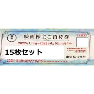 東宝15枚　期限2022/6/30　株主優待券　ラクマパック(その他)