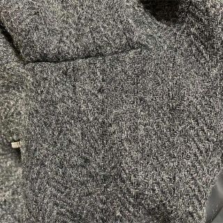 本物 ルイヴィトン ラビットファーフード付 ツイード ロングコート