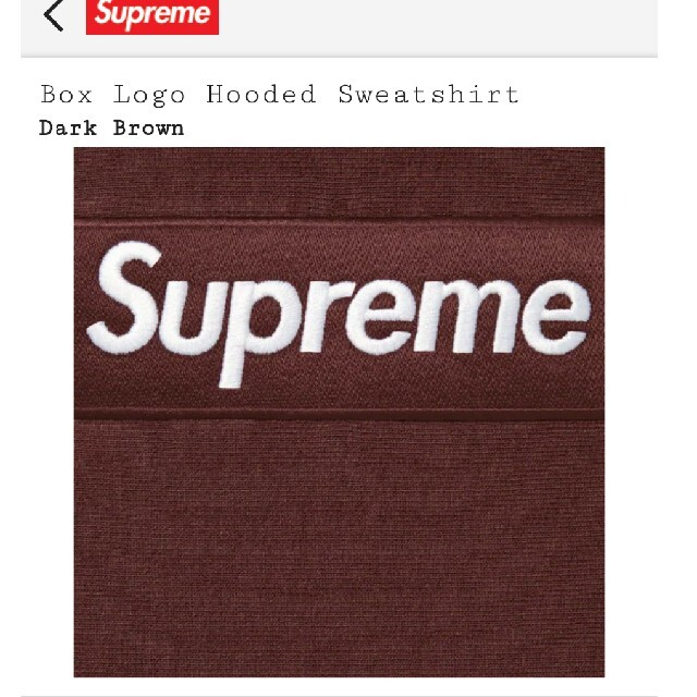 Supreme(シュプリーム)のL Supreme Box Logo Dark Brown 21FW 新品 メンズのトップス(パーカー)の商品写真