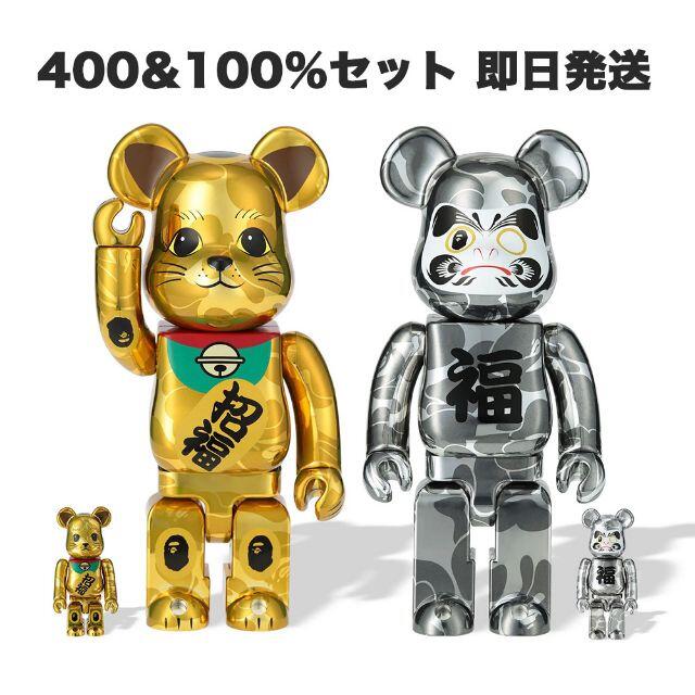 BE@RBRICK BAPE 招き猫 金メッキ&達磨 銀メッキ100％&400％