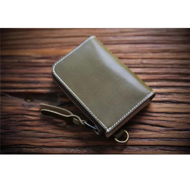 L字YKKファスナー 薄型 小さい財布 イタリアンレザー 財布 大容量 メンズのファッション小物(折り財布)の商品写真