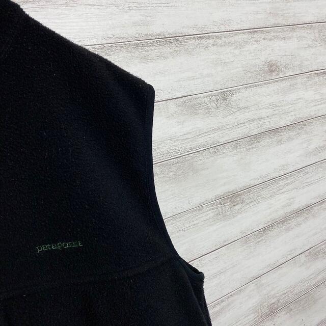 パタゴニア フルジップ フリースベスト 黒 L 刺繍ロゴ ブラック - 通販