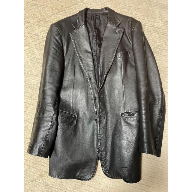 TETE HOMME(テットオム)の値下げ【馬革】レザージャケット 黒 サイズL メンズのジャケット/アウター(レザージャケット)の商品写真