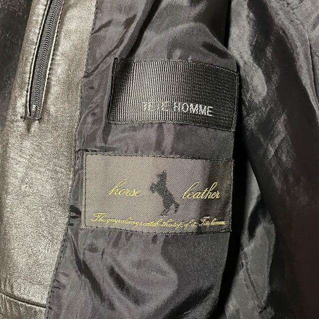 値下げ【馬革】レザージャケット 黒 サイズL 最新の情報 馬革のジャケット HOMME TETE レザージャケット