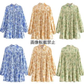 ザラ(ZARA)の🎍1月新作🌅7181◆3color レトロ 柄 ワンピース(ミニワンピース)