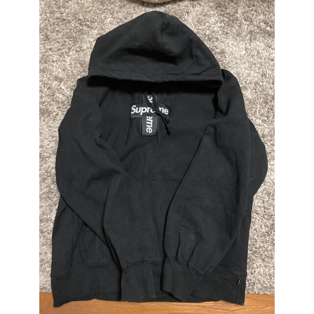 supreme Cross Box Logo Hooded 裾に傷あり