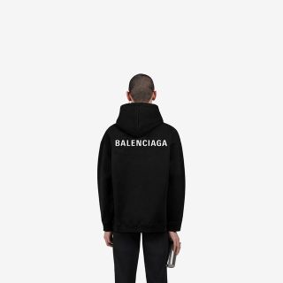 Balenciaga - 美品 BALENCIAGA LOGO MEDIUM FIT HOODIE の