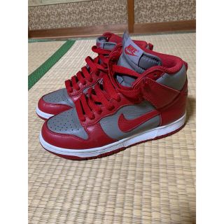 ナイキ(NIKE)のnike dunk hi retro qs ネバダ university red(スニーカー)