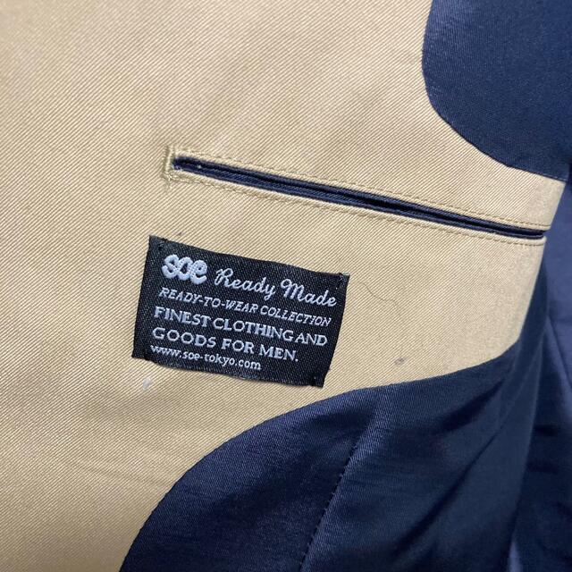 SOE(ソーイ)の SOE  ソーイ グリーンチェック柄 キャメルベージュ バイカラー メンズのジャケット/アウター(テーラードジャケット)の商品写真