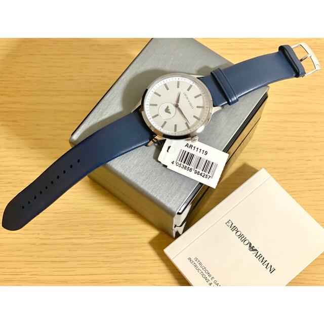 新品】EMPORIO ARMANI ダークネイビー スモセコウォッチ - 腕時計 ...