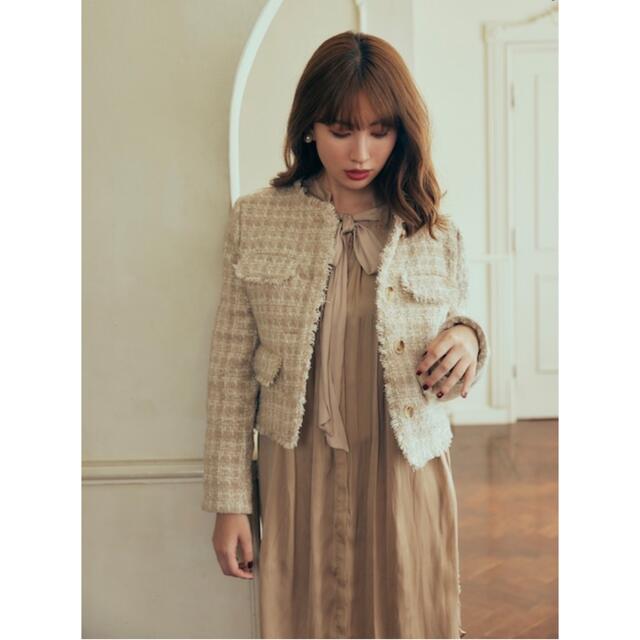 herlipto Tie-Neck Vintage Satin Dress