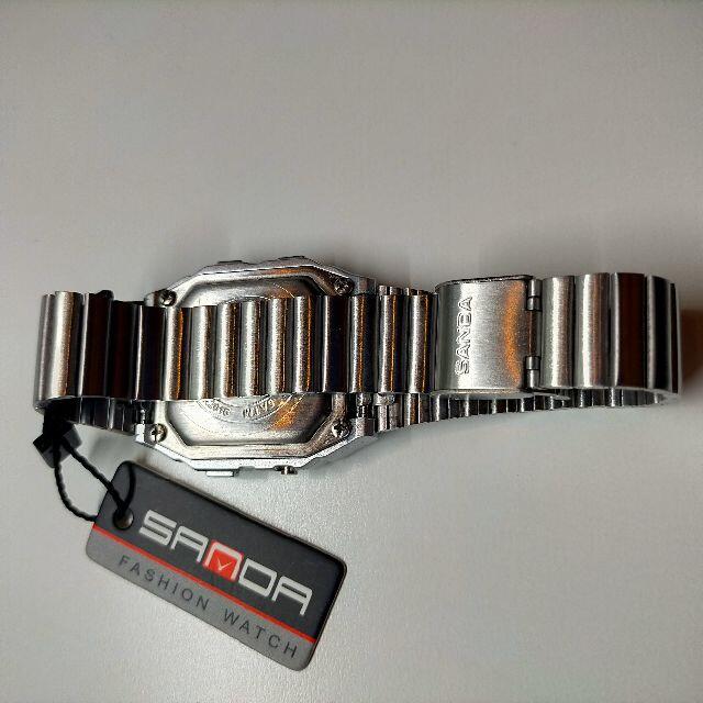 50m防水 ダイバーズウォッチ デジタル腕時計 スポーツジョギング シルバー銀 メンズの時計(腕時計(デジタル))の商品写真