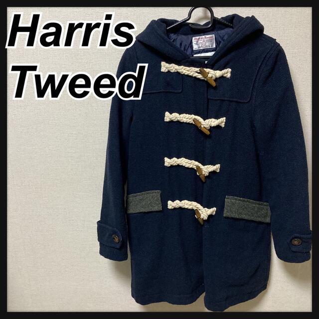 メンズHarris Tweed ハリスツイード ダッフルコート ジャケット ネイビー