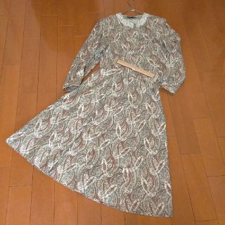 ダックス(DAKS)のvintage DAKS レトロ ペイズリー柄 セットアップ(ロングワンピース/マキシワンピース)