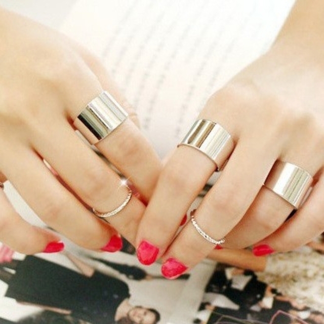 (1111) 平打ち 幅広 極太 サージカルステンレス リング 指輪 男女兼用 レディースのアクセサリー(リング(指輪))の商品写真