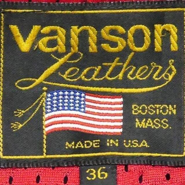 VANSON - バンソン レザー ライダース ジャケット メンズ S 黒 36 