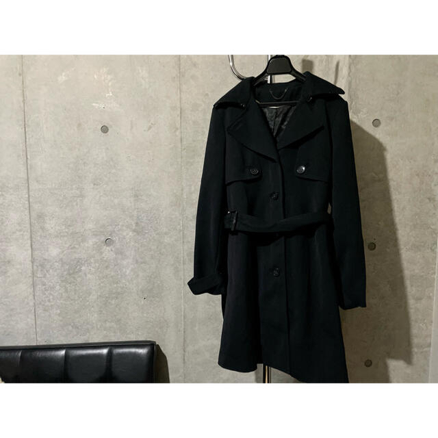 JOHN LAWRENCE SULLIVAN(ジョンローレンスサリバン)のsingle black trench coat  メンズのジャケット/アウター(トレンチコート)の商品写真