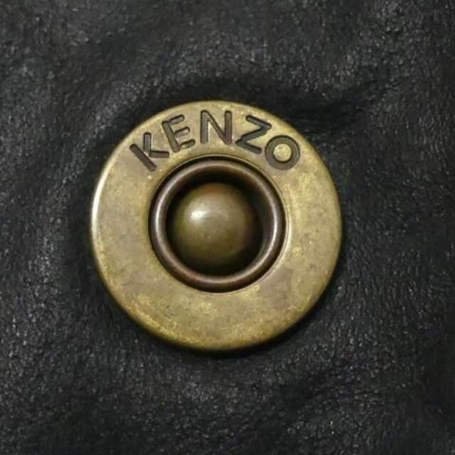 ケンゾー メンズ レザー ステンカラーコート S 黒 ロングコート 本革 本皮