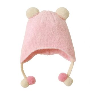 ミキハウス(mikihouse)のふわふわボンボン付きフード　44-48cm(帽子)