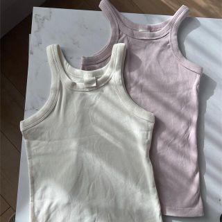 エイチアンドエム(H&M)のH&M リブタンクトップ2枚セット(タンクトップ)