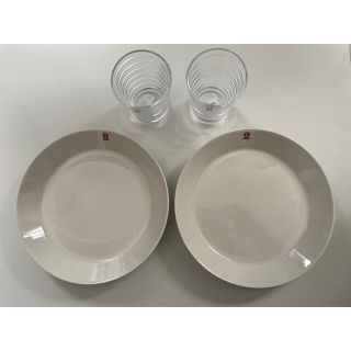 イッタラ(iittala)の新品 ティーマ 21cm プレート ＆ グラス ペア セット(食器)