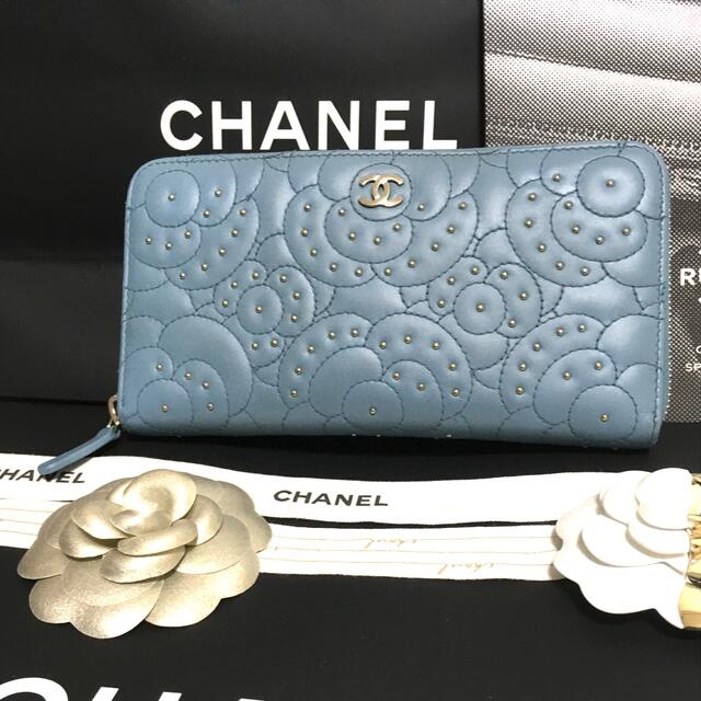 専用 正規品！美品！CHANEL シャネル カメリア型押し ブラック 長財布