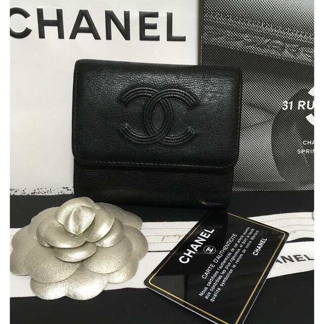 専用★CHANEL 【30番台】キャビアスキン デカココ フラップウォレット