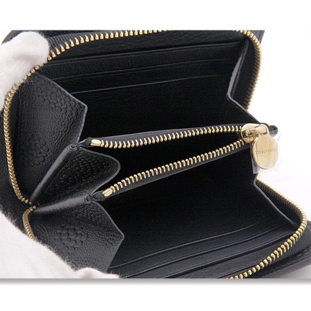 Tiffany & Co.(ティファニー)の未使用 ティファニー 財布 レザー 革 ラウンドウォレット ブラック 黒 レディースのファッション小物(財布)の商品写真