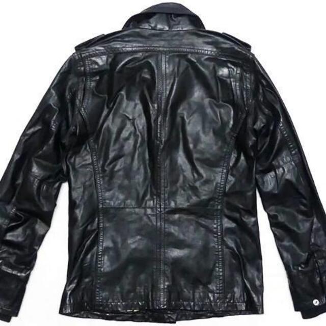 DIESEL - ディーゼル メンズ レザーサファリジャケット S 黒 DIESEL - ディーゼル メンズ レザーサファリジャケット S 黒