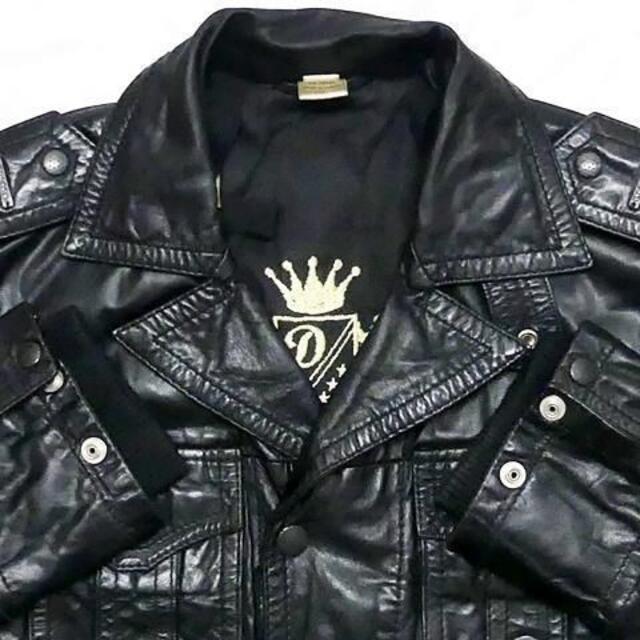 DIESEL - ディーゼル メンズ レザーサファリジャケット S 黒 DIESEL - ディーゼル メンズ レザーサファリジャケット S 黒