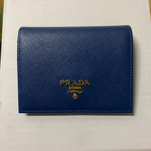 二つ折財布PRADA  紺　二つ折財布