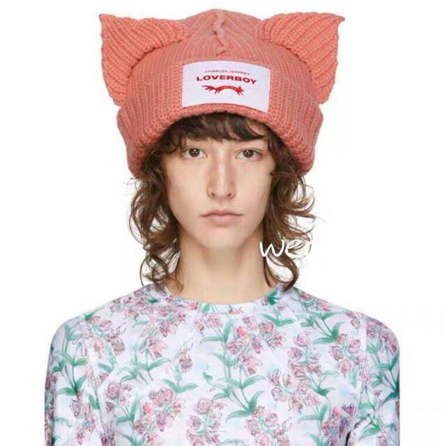 SALE】 CHARLES JEFFREY LOVERBOY ニット帽 猫耳 ブラック