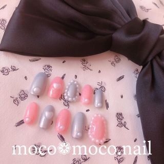 ●即購入OK●ネイルチップ 韓国 フレンチガーリー ハート パール量産型nail