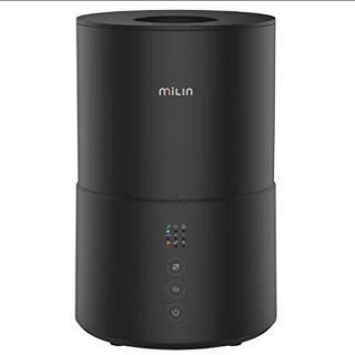 【新品】milIn　除菌機能付き加湿器　黒(加湿器/除湿機)