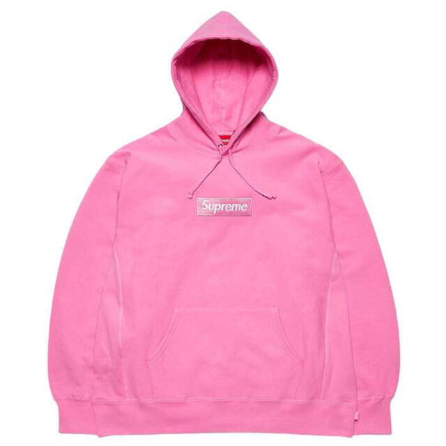 Supreme Box Logo Hooded Sweatshirt M ピンク