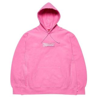 Supreme Box Logo Hooded Sweatshirt M ピンク(パーカー)