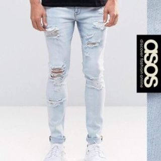 エイソス(asos)のasos デストロイ加工ブリーチスキニーデニム(デニム/ジーンズ)