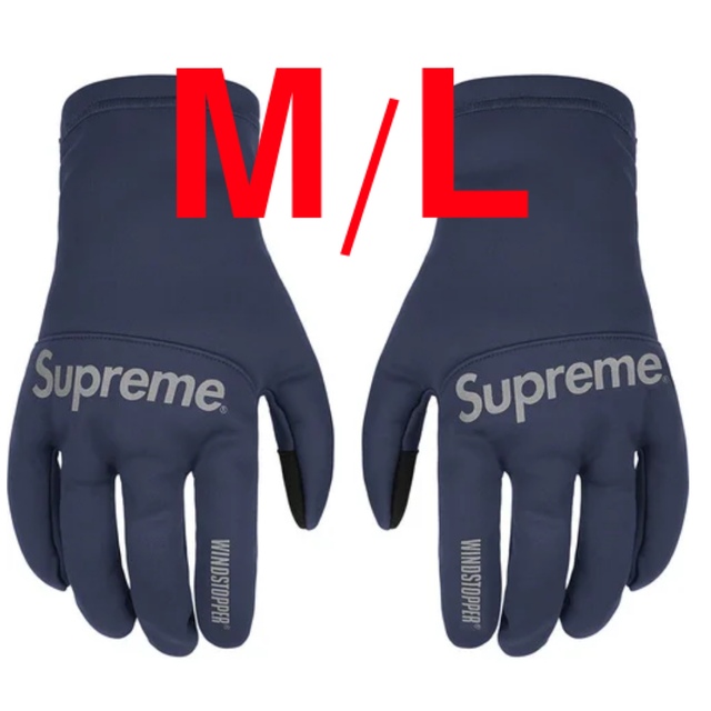 Supreme(シュプリーム)のSupreme WINDSTOPPER Gloves Navy M/L メンズのファッション小物(手袋)の商品写真