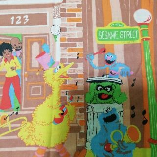 セサミストリート(SESAME STREET)のビンテージ　ピロケース　セサミストリート　usedシーツ　ビンテージシーツ(生地/糸)