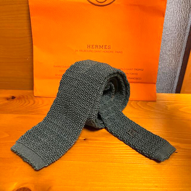 【極美品】Hermès  エルメス シルクニットタイ