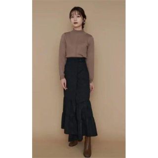 フレイアイディー(FRAY I.D)の新品♡ L'Or  Jacquard Wrap Skirt black(ロングスカート)