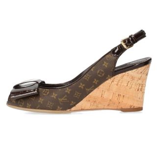 ルイヴィトン(LOUIS VUITTON)のルイヴィトン モノグラムウェッジコルクヒールパンプス 35.5(ハイヒール/パンプス)