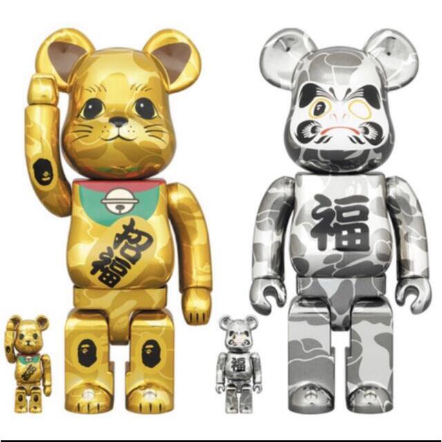 フィギュアBE@RBRICK BAPE 招き猫 & 達磨 100% & 400% セット