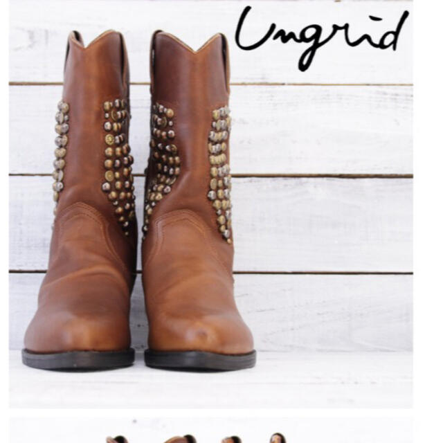 Ungrid（アングリッド）スタッズウエスタンブーツ SyP8wmYOiA, 靴  5