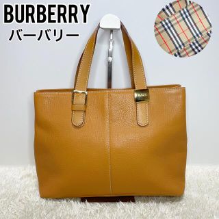 バーバリー(BURBERRY)の美品　BURBERRY バーバリー　ハンドバッグ　ノバチェック　手提げ　ブラウン(ハンドバッグ)