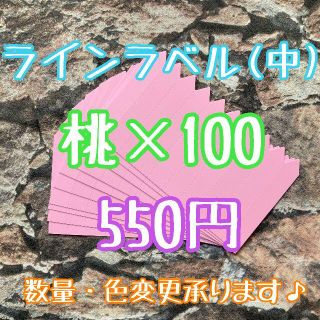 ◎ 100枚 ◎ 桃 ( 中 ) ラインラベル 園芸ラベル カラーラベル(プランター)